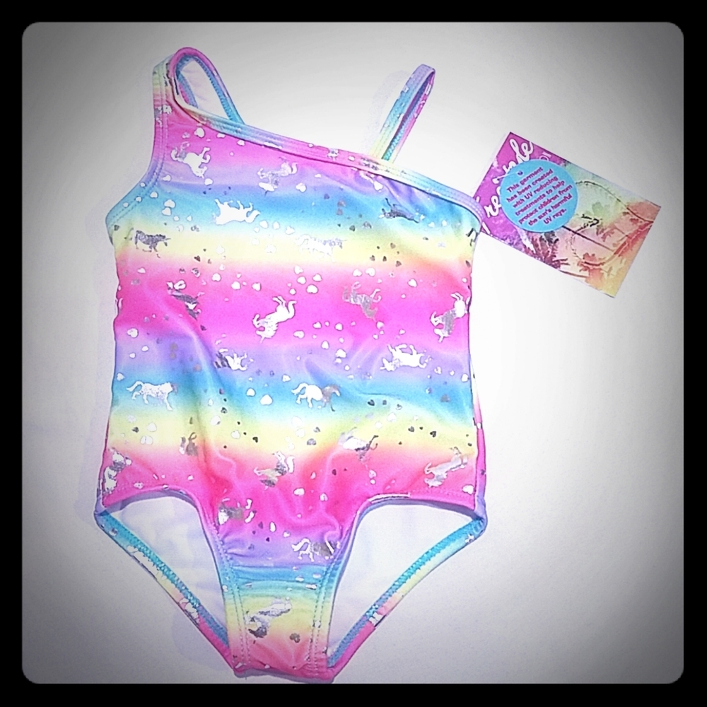 Unicorn Rainbow Swimsuit Girl's Size 24 Months one piece Baby Bathing Swim